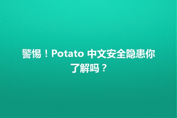 🍟警惕！Potato 中文安全隐患你了解吗？