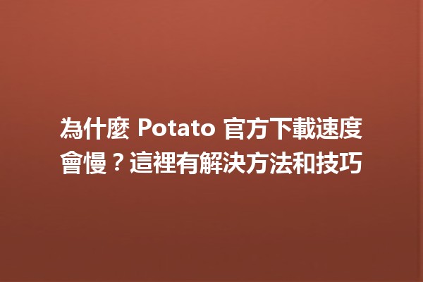 為什麼 Potato 官方下載速度會慢？這裡有解決方法和技巧 📶