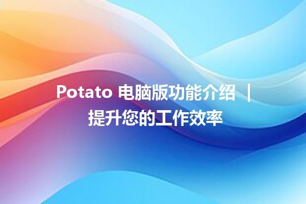 Potato 电脑版功能介绍 🥔💻 | 提升您的工作效率