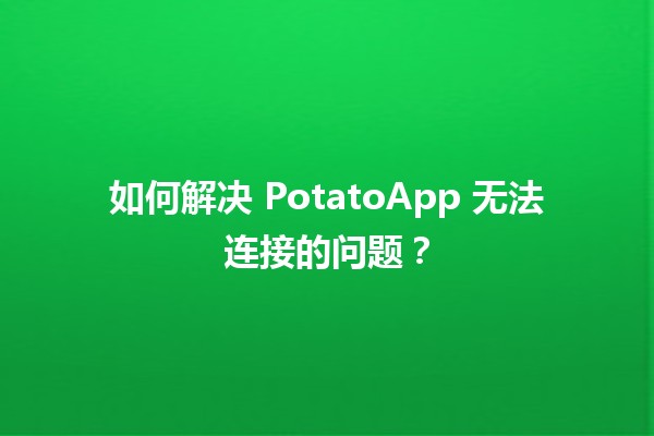 如何解决 PotatoApp 无法连接的问题？🚀🛠️