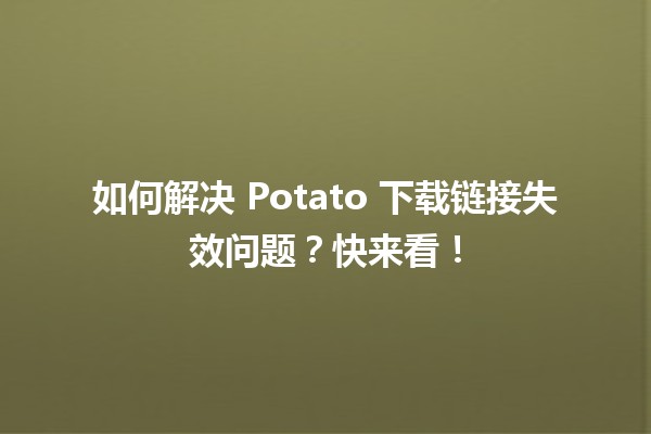 📥 如何解决 Potato 下载链接失效问题？快来看！✨