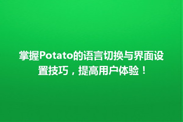 🍟掌握Potato的语言切换与界面设置技巧，提高用户体验！