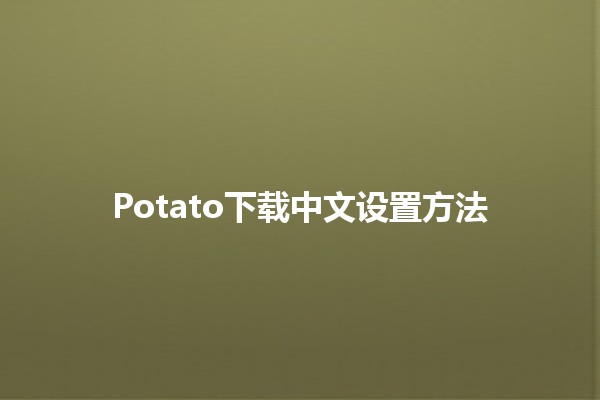 Potato下载中文设置方法 🌐🍟