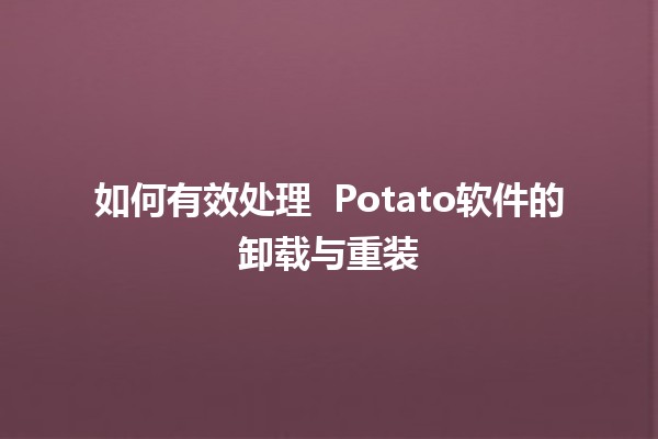 如何有效处理 📦 Potato软件的卸载与重装