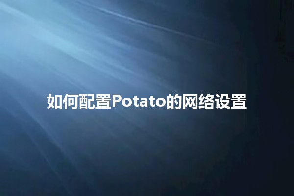 如何配置Potato的网络设置🌐⚙️