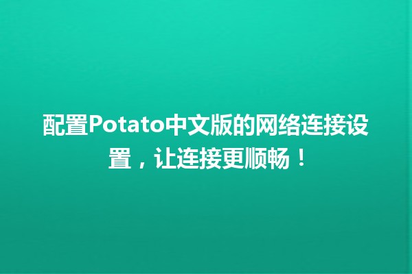 配置Potato中文版的网络连接设置，让连接更顺畅！🌐🚀