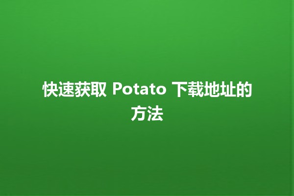 快速获取 Potato 下载地址的方法 🥔💻