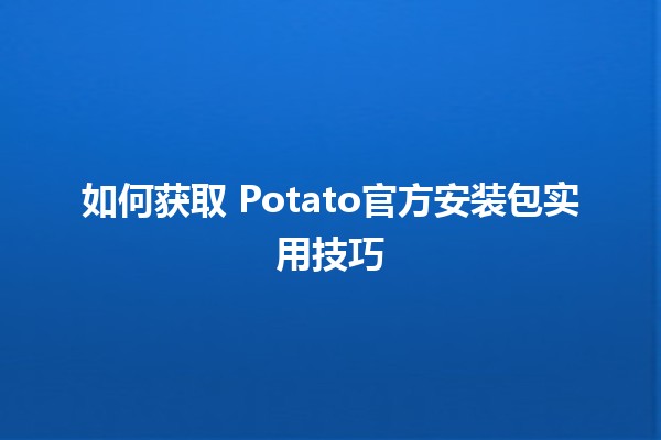 如何获取📦 Potato官方安装包实用技巧