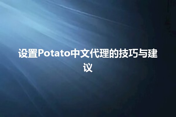 设置Potato中文代理的技巧与建议🆗🌐