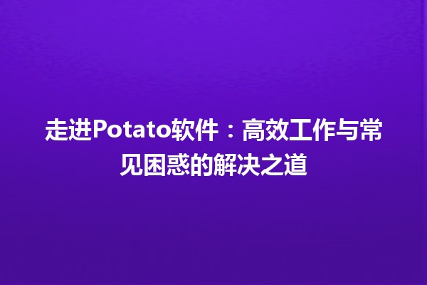 🚀 走进Potato软件：高效工作与常见困惑的解决之道 💻