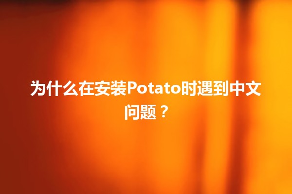 为什么在安装Potato时遇到中文问题？💻😕