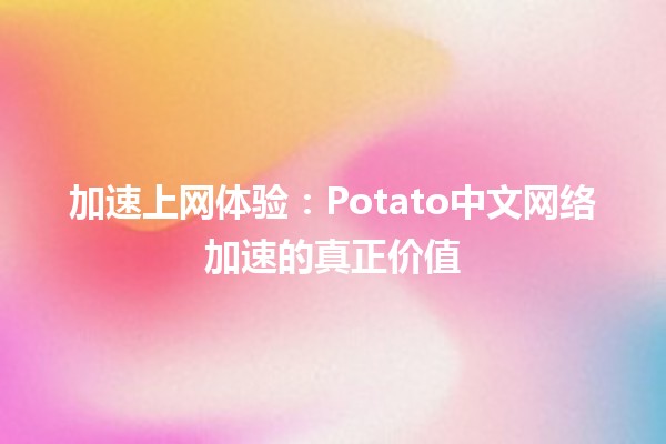 🚀 加速上网体验：Potato中文网络加速的真正价值