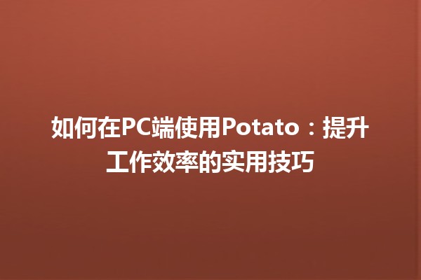 如何在PC端使用Potato🍟✨：提升工作效率的实用技巧