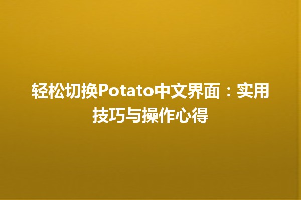 🍟 轻松切换Potato中文界面：实用技巧与操作心得