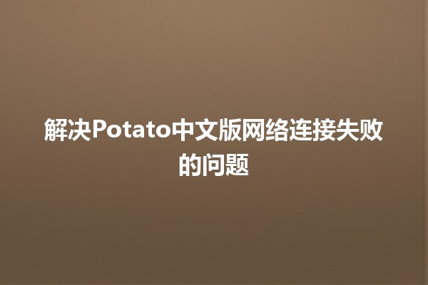 🥔解决Potato中文版网络连接失败的问题🚀