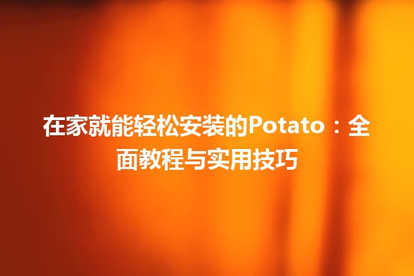 在家就能轻松安装的Potato🍟：全面教程与实用技巧