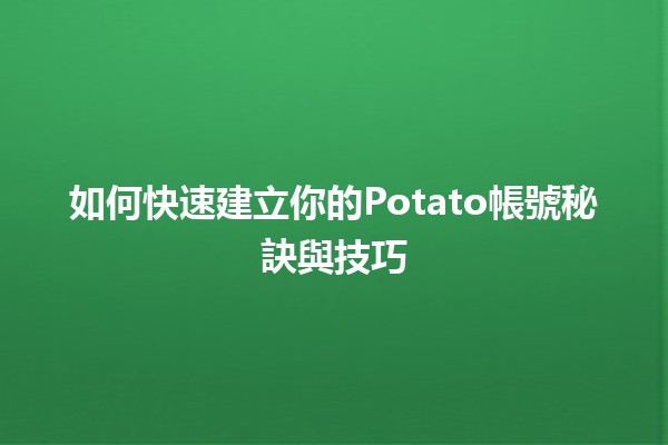 如何快速建立你的Potato帳號🥔✨秘訣與技巧