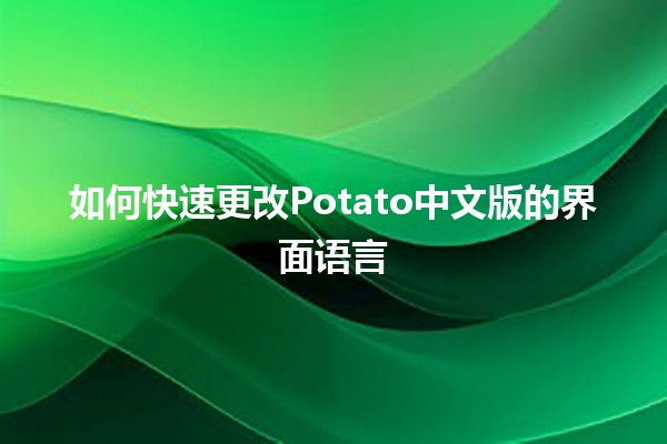 如何快速更改Potato中文版的界面语言🌟