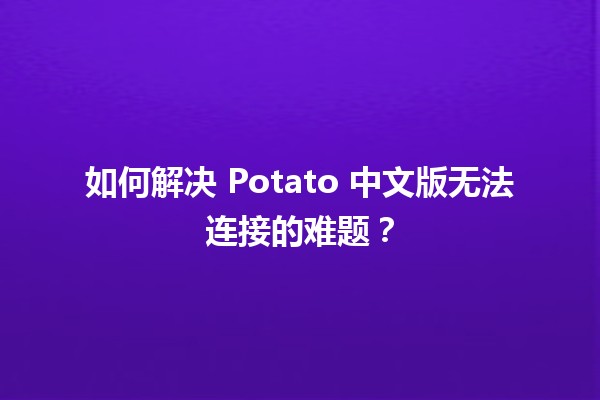 🚀 如何解决 Potato 中文版无法连接的难题？💡