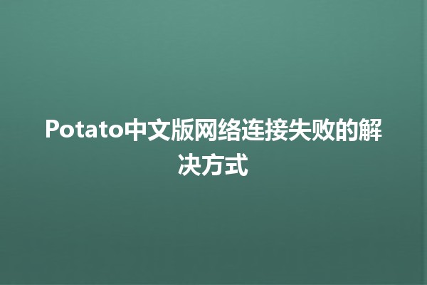 🍟🥔 Potato中文版网络连接失败的解决方式