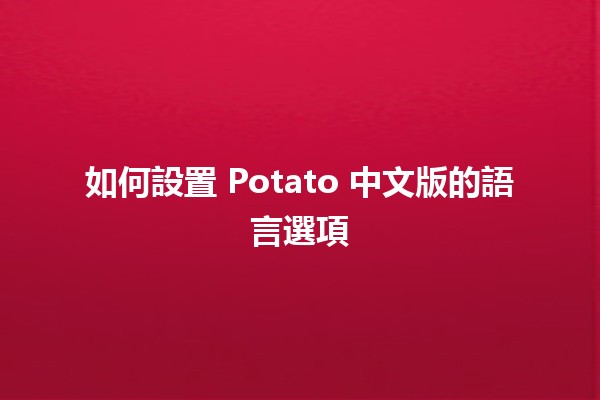 如何設置 Potato 中文版的語言選項 🥔✨