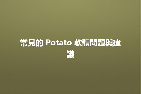 常見的 Potato 軟體問題與建議 💡