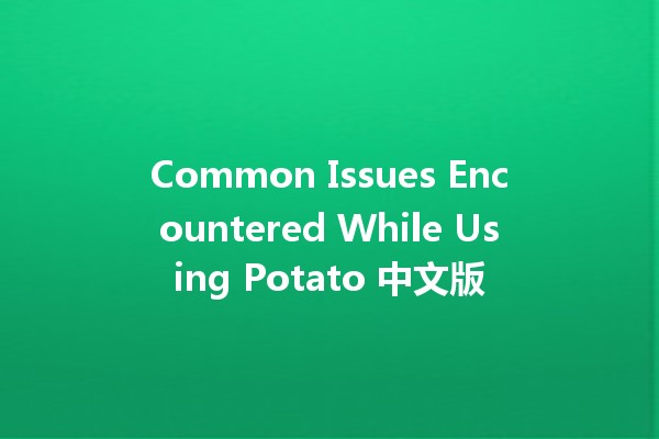 Common Issues Encountered While Using Potato 中文版 🥔🚧