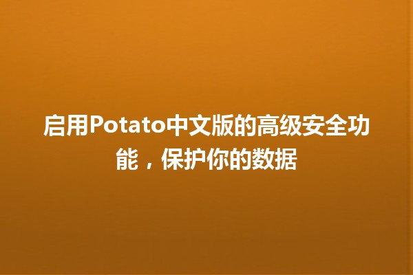 启用Potato中文版的高级安全功能，保护你的数据🛡️💻