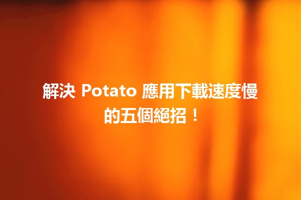 🚀 解決 Potato 應用下載速度慢的五個絕招！