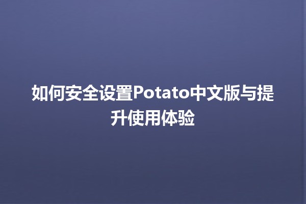 如何安全设置Potato中文版与提升使用体验 🍟🔒