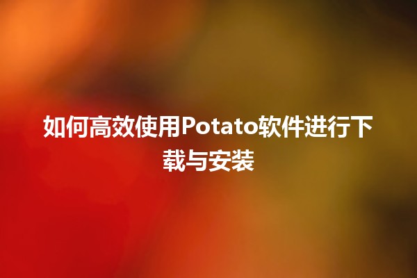 如何高效使用Potato软件进行下载与安装🌟