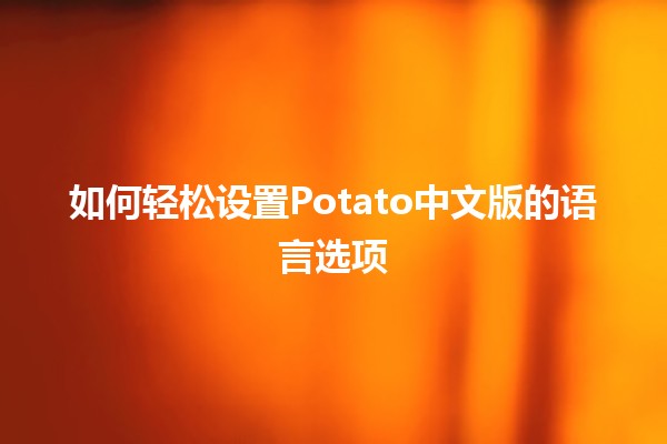 如何轻松设置Potato中文版的语言选项🌟