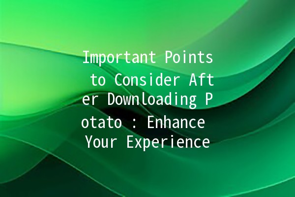 Important Points to Consider After Downloading Potato 🍟: Enhance Your Experience