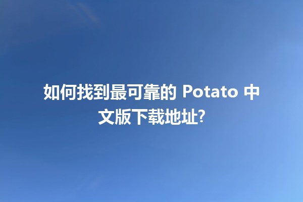 如何找到最可靠的 Potato 中文版下载地址? 🥔✨