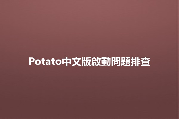 Potato中文版啟動問題排查🔍🛠️