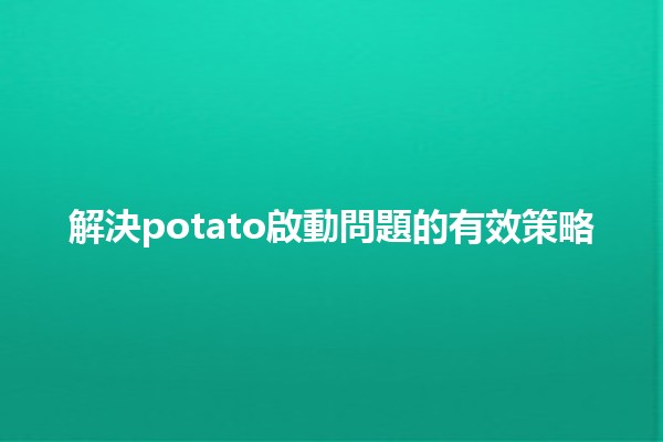 解決potato啟動問題的有效策略 🥔💻