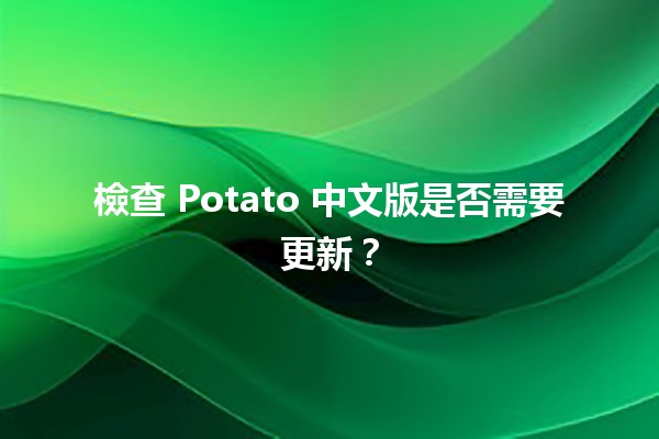 檢查 Potato 中文版是否需要更新？🧐🍟