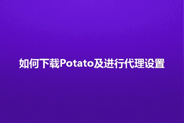 如何下载Potato及进行代理设置🌐✨