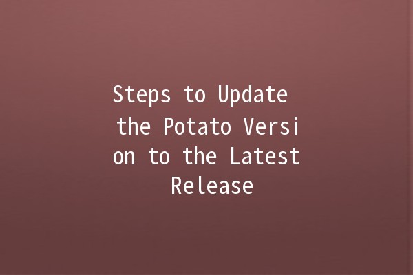 Steps to Update the Potato Version to the Latest Release 🚀🥔