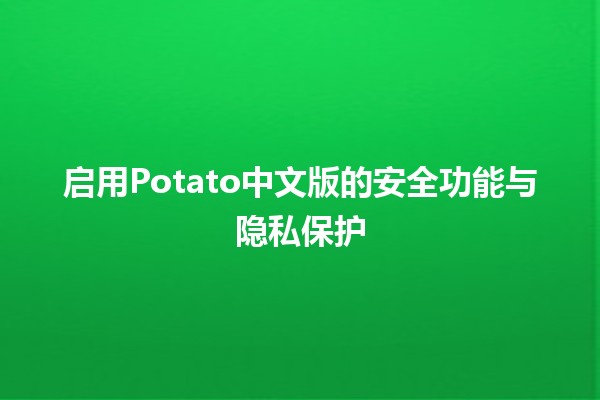 启用Potato中文版的安全功能与隐私保护🛡️🔒