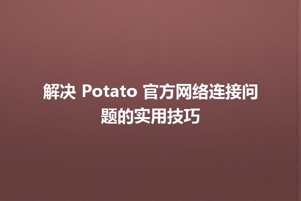 🚀 解决 Potato 官方网络连接问题的实用技巧