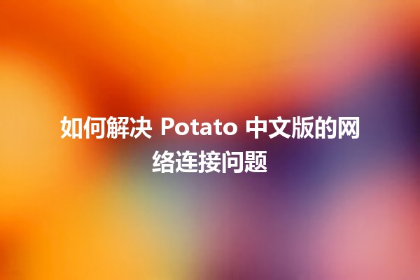 如何解决 Potato 中文版的网络连接问题 🔧🌐